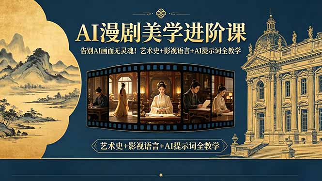 告别AI画面无灵魂！AI漫剧美学进阶课-更新，艺术史+影视语言+AI提示词全教学云学当下-创业资源网-知予轻创网-资源整合-互联网创业课程云学当下
