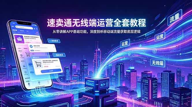 速卖通无线端运营全套教程,从零讲解APP基础功能,深度剖析移动端流量获取底层逻辑云学当下-创业资源网-知予轻创网-资源整合-互联网创业课程云学当下