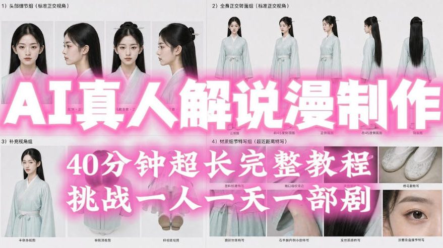 2026年AI真人解说漫剧自动批量化制作教程，40分钟超长完整，自动批量化制作，挑战一人一天一部剧！云学当下-创业资源网-知予轻创网-资源整合-互联网创业课程云学当下