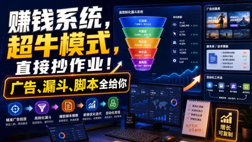 賺钱系统,超牛模式,直接抄作业!广告、漏斗、脚本全给你【原创双语字幕】云学当下-创业资源网-知予轻创网-资源整合-互联网创业课程云学当下