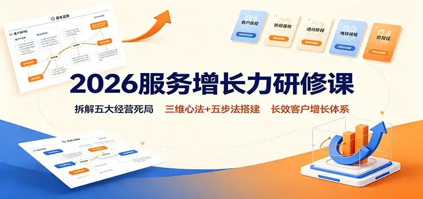 2026服务增长力研修课：拆解五大经营死局，三维心法+五步法搭建长效客户增长体系云学当下-创业资源网-知予轻创网-资源整合-互联网创业课程云学当下