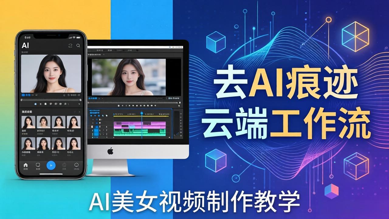 AI美女视频制作教学：去AI痕迹，云端工作流出图，手机电脑均可，不需要配置-云学当下