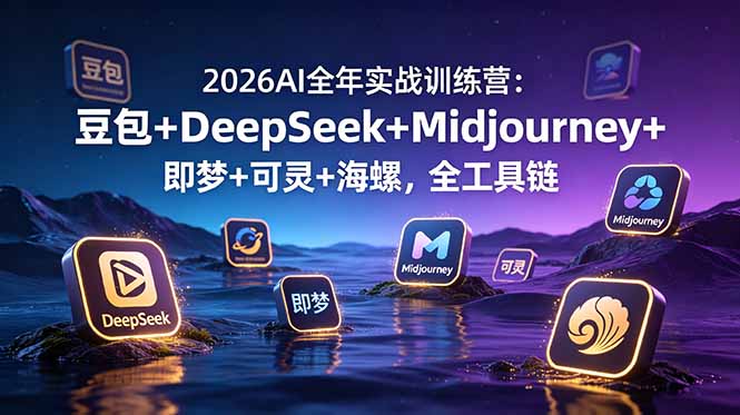 2026AI全年实战训练营：豆包+DeepSeek+Midjourney+即梦+可灵+海螺，全工具链云学当下-创业资源网-知予轻创网-资源整合-互联网创业课程云学当下