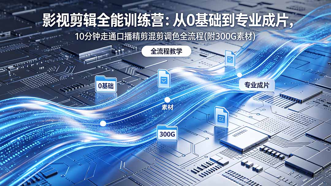 2026影视剪辑全能实战课｜0基础到专业成片，全流程教学，高清带300G素材云学当下-创业资源网-知予轻创网-资源整合-互联网创业课程云学当下
