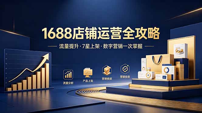 1688店铺没流量?产品上架不到7星?数字营销不会投?全套运营技能一次学(更新6月云学当下-创业资源网-知予轻创网-资源整合-互联网创业课程云学当下