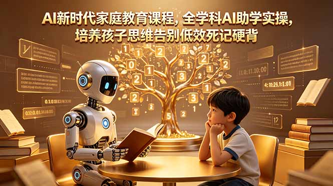 AI新时代家庭教育课程，全学科AI助学实操，培养孩子思维告别低效死记硬背云学当下-创业资源网-知予轻创网-资源整合-互联网创业课程云学当下