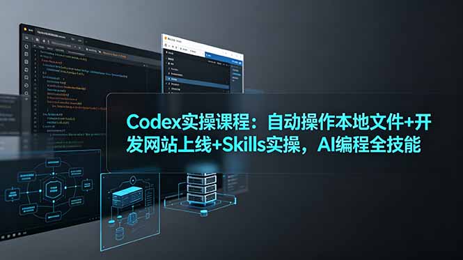 Codex实操课程:自动操作本地文件+开发网站上线+Skills实操,AI编程全技能云学当下-创业资源网-知予轻创网-资源整合-互联网创业课程云学当下