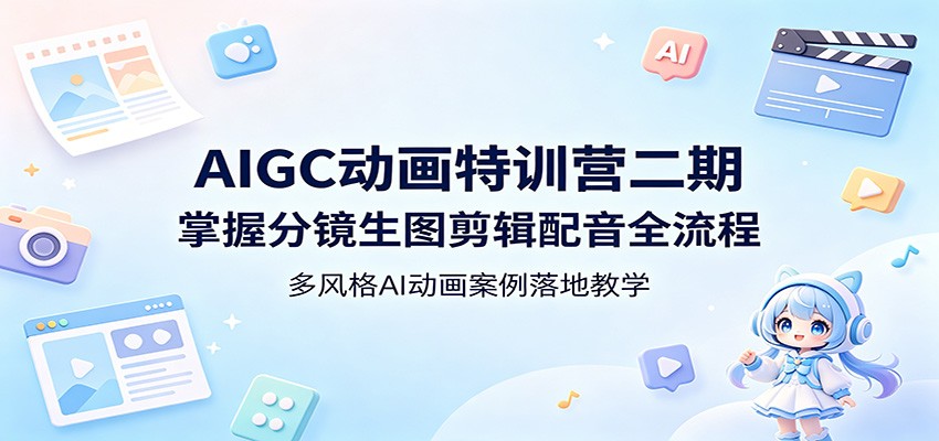AIGC动画特训营二期:掌握分镜生图剪辑配音全流程,多风格AI动画案例落地教学云学当下-创业资源网-知予轻创网-资源整合-互联网创业课程云学当下