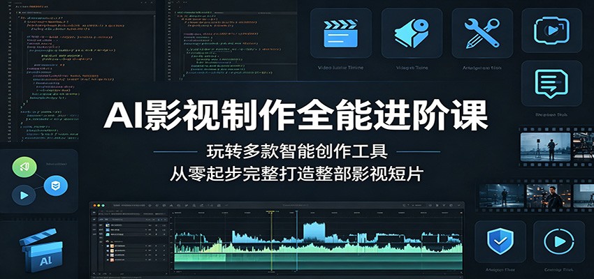 AI影视制作全能进阶课：玩转多款智能创作工具，从零起步完整打造整部影视短片云学当下-创业资源网-知予轻创网-资源整合-互联网创业课程云学当下