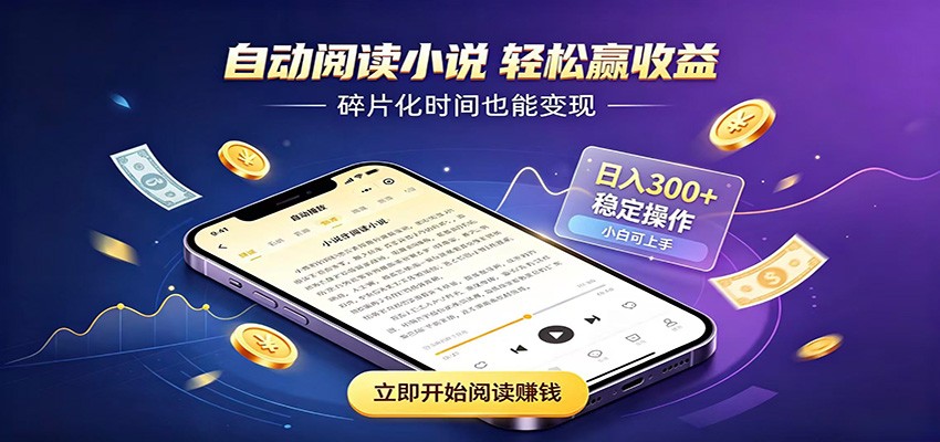 挂机看小说，全程自动运行不费精力，每日稳定赚三百云学当下-创业资源网-知予轻创网-资源整合-互联网创业课程云学当下