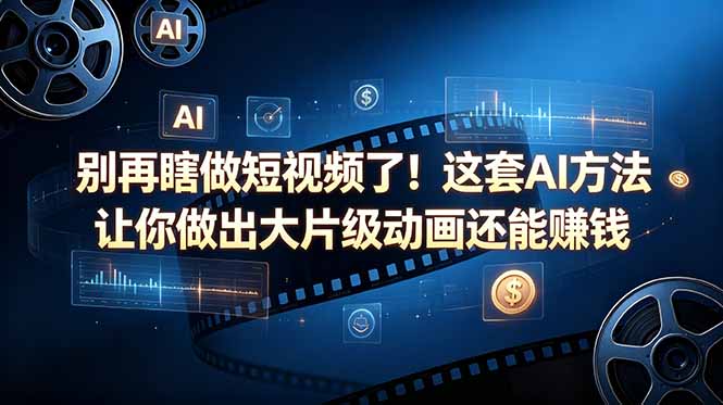 别再瞎做短视频了！这套 AI 方法让你做出大片级动画还能赚钱【原创双语字幕】云学当下-创业资源网-知予轻创网-资源整合-互联网创业课程云学当下