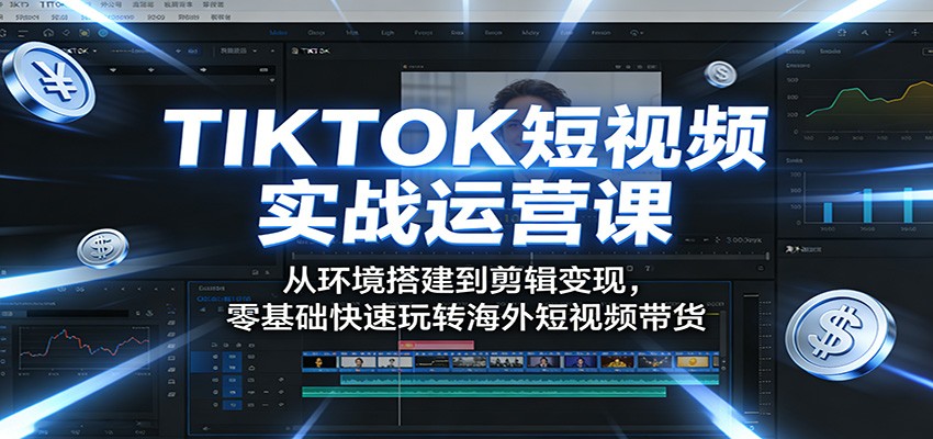 TIKTOK短视频实战运营课：从环境搭建到剪辑变现，零基础快速玩转海外短视频带货-云学当下