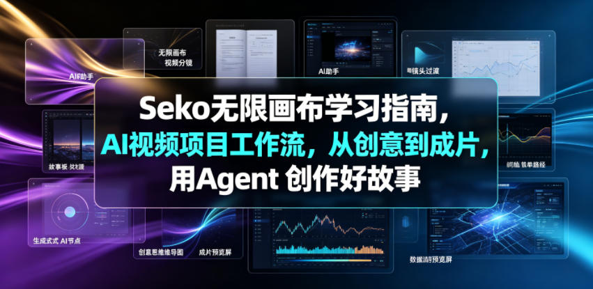 Seko无限画布学习指南,AI视频项目工作流,从创意到成片,用Agent 创作好故事云学当下-创业资源网-知予轻创网-资源整合-互联网创业课程云学当下