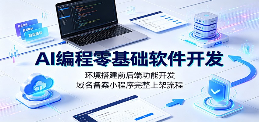AI编程零基础软件开发:环境搭建前后端功能开发,域名备案小程序完整上架流程云学当下-创业资源网-知予轻创网-资源整合-互联网创业课程云学当下