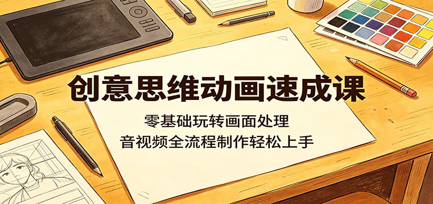 创意思维动画速成课:零基础玩转画面处理,音视频全流程制作轻松上手云学当下-创业资源网-知予轻创网-资源整合-互联网创业课程云学当下