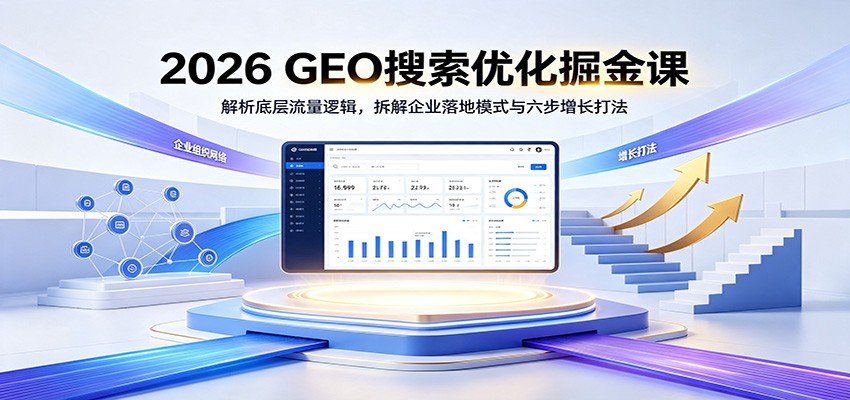 2026 GEO搜索优化掘金课：解析底层流量逻辑，拆解企业落地模式与六步增长打法云学当下-创业资源网-知予轻创网-资源整合-互联网创业课程云学当下