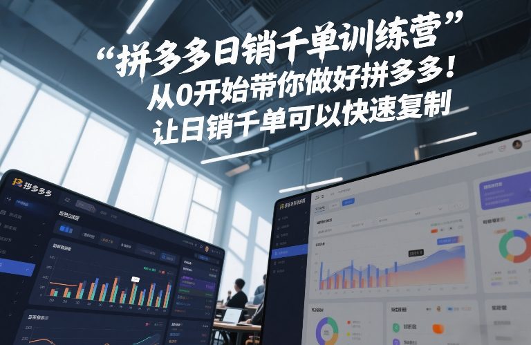 拼多多日销千单训练营,从0开始带你做好拼多多,让日销千单可以快速复制(更新26年5月)云学当下-创业资源网-知予轻创网-资源整合-互联网创业课程云学当下