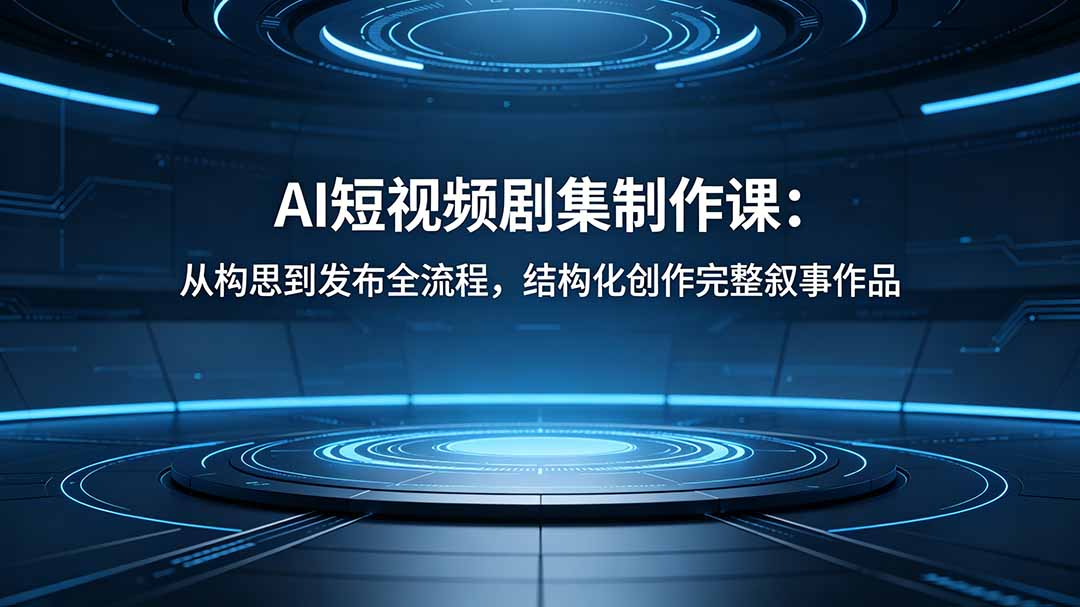 AI短视频剧集制作课：从构思到发布全流程，结构化创作完整叙事作品云学当下-创业资源网-知予轻创网-资源整合-互联网创业课程云学当下