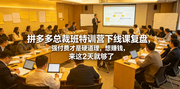 拼多多总裁班特训营下线课复盘,强付费才是硬道理,想賺钱,来这2天就够了云学当下-创业资源网-知予轻创网-资源整合-互联网创业课程云学当下