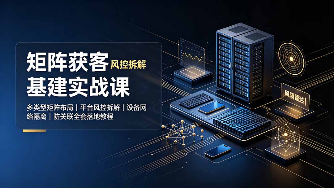 矩阵获客基建实战课：多类型矩阵布局｜平台风控拆解｜设备网络隔离｜防关联全套落地教程云学当下-创业资源网-知予轻创网-资源整合-互联网创业课程云学当下