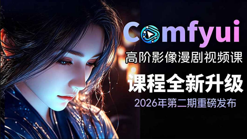 2026新版ComfyUI漫剧动画全流程实战课，0基础入门到进阶全流程动态漫，轻松实现流量变现云学当下-创业资源网-知予轻创网-资源整合-互联网创业课程云学当下