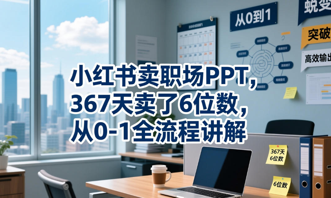小红书卖职场PPT,367天卖了6位数,从0-1全流程讲解云学当下-创业资源网-知予轻创网-资源整合-互联网创业课程云学当下