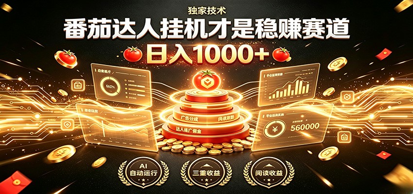 别再瞎找副业！番茄达人挂机才是稳赚赛道 日入1000+云学当下-创业资源网-知予轻创网-资源整合-互联网创业课程云学当下