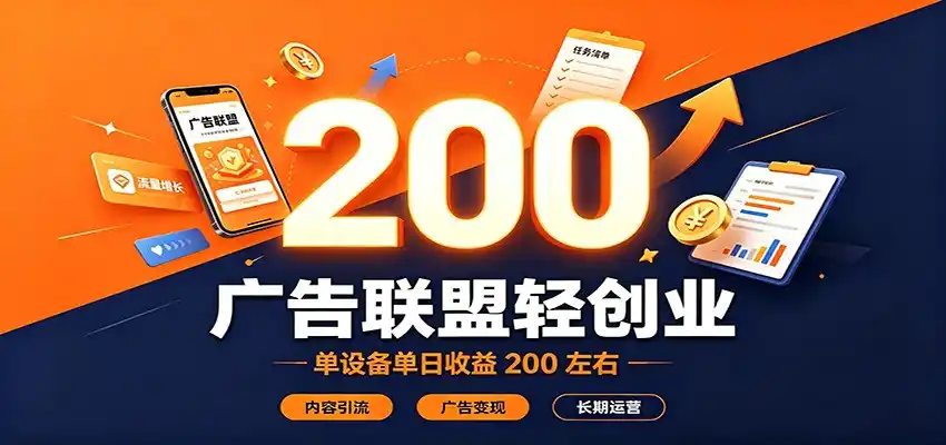 广告联盟轻创业,单设备单日收益200左右,内容引流广告变现长期运营云学当下-创业资源网-知予轻创网-资源整合-互联网创业课程云学当下