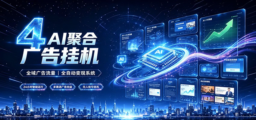 全域广告流量聚合，AI无人挂机稳赚佣金，打造长期稳定被动收入副业云学当下-创业资源网-知予轻创网-资源整合-互联网创业课程云学当下