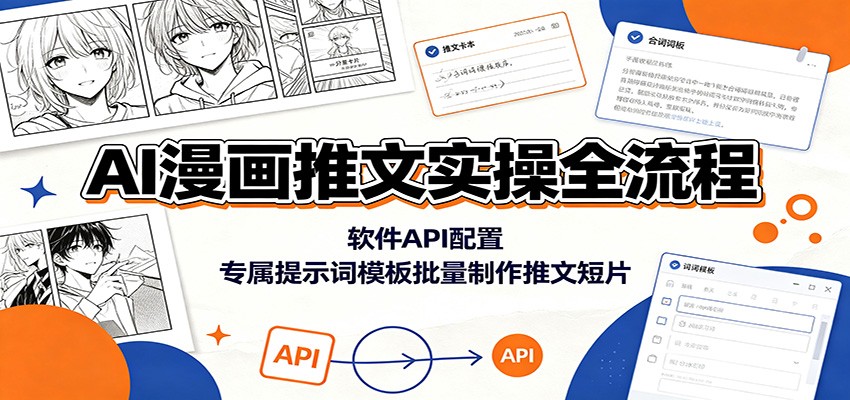 AI漫画推文实操全流程:软件API配置,专属提示词模板批量制作推文短片云学当下-创业资源网-知予轻创网-资源整合-互联网创业课程云学当下