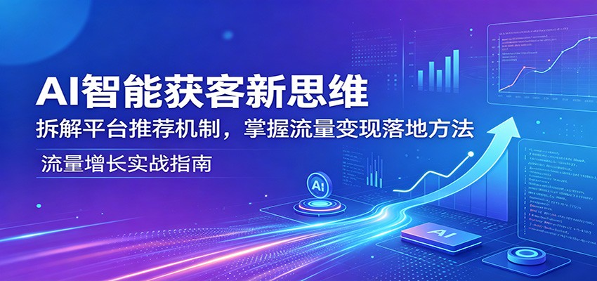 AI智能获客新思维：拆解平台推荐机制，掌握流量变现落地方法云学当下-创业资源网-知予轻创网-资源整合-互联网创业课程云学当下