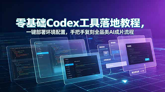 零基础Codex工具落地教程,一键部署环境配置,手把手复刻全品类AI成片流程云学当下-创业资源网-知予轻创网-资源整合-互联网创业课程云学当下