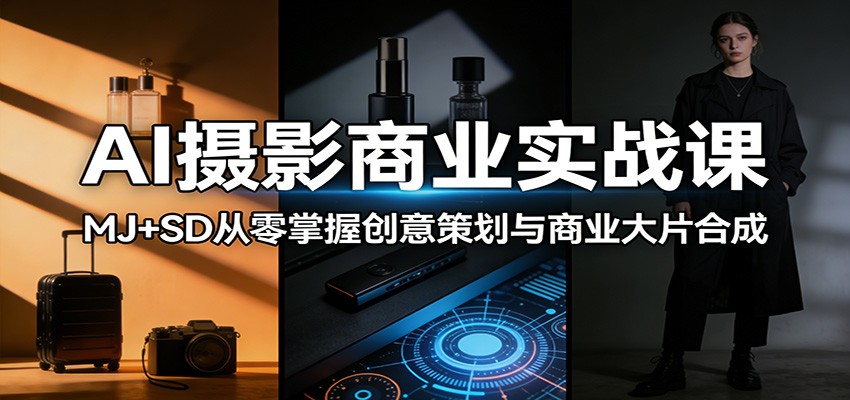 AI摄影商业实战课：MJ+SD从零掌握创意策划与商业大片合成-云学当下