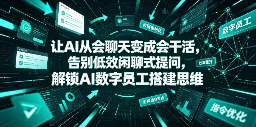 让AI从会聊天变成会干活,告别低效闲聊式提问,解锁AI数字员工搭建思维云学当下-创业资源网-知予轻创网-资源整合-互联网创业课程云学当下