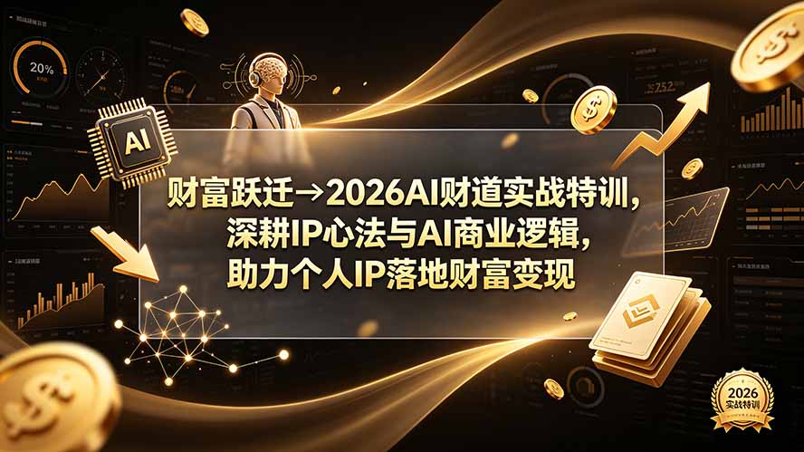 财富跃迁→2026AI财道实战特训,深耕IP心法与AI商业逻辑,助力个人IP落地财富变现云学当下-创业资源网-知予轻创网-资源整合-互联网创业课程云学当下