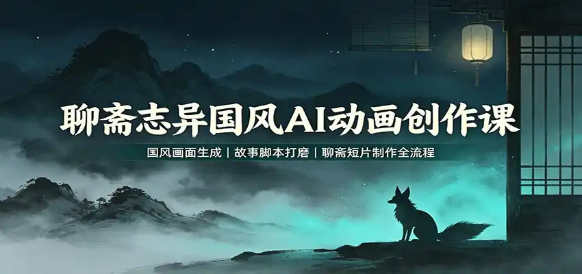 聊斋志异国风AI动画创作课:国风画面生成,故事脚本打磨,聊斋短片制作全流程云学当下-创业资源网-知予轻创网-资源整合-互联网创业课程云学当下