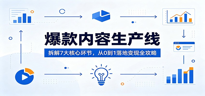爆款内容生产线：拆解7大核心环节，从0到1落地变现全攻略云学当下-创业资源网-知予轻创网-资源整合-互联网创业课程云学当下