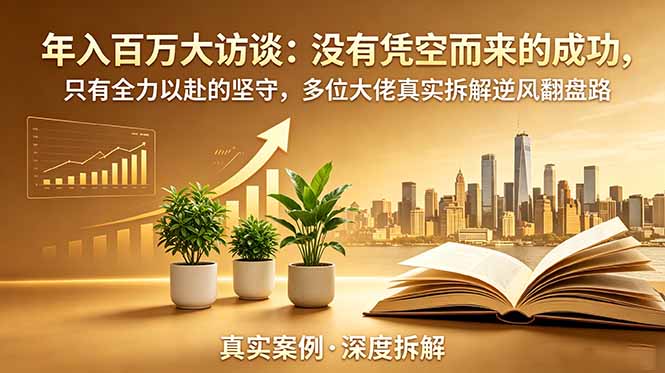 年入百万大访谈-更新:没有凭空而来的成功,只有全力以赴的坚守,多位大佬真实拆解逆风翻盘路云学当下-创业资源网-知予轻创网-资源整合-互联网创业课程云学当下