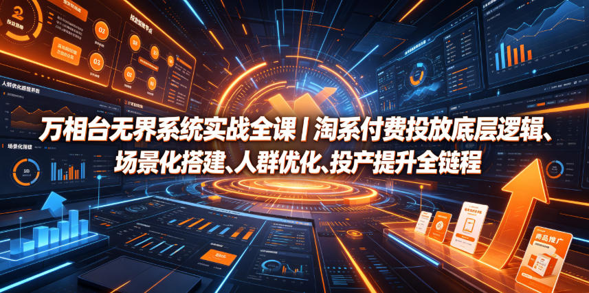 万相台无界系统实战全课|淘系付费投放底层逻辑、场景化搭建、人群优化、投产提升全链路运营教程云学当下-创业资源网-知予轻创网-资源整合-互联网创业课程云学当下