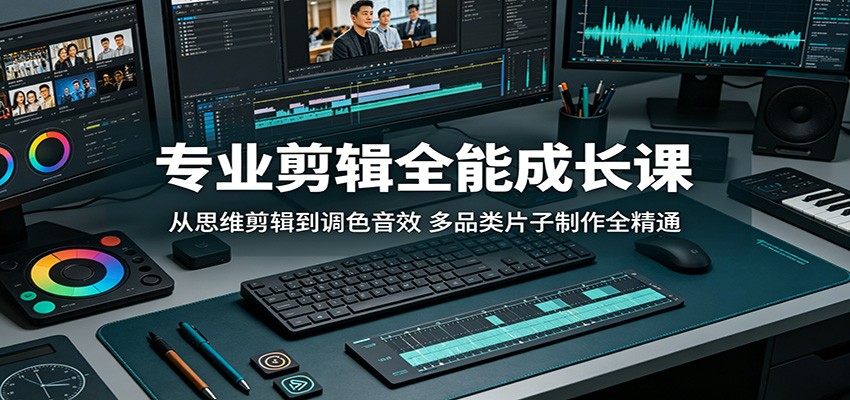 专业剪辑全能成长课：从思维剪辑到调色音效，多品类片子制作全精通云学当下-创业资源网-知予轻创网-资源整合-互联网创业课程云学当下