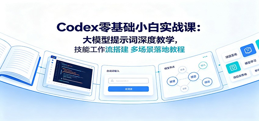 Codex零基础小白实战课:大模型提示词深度教学,技能工作流搭建多场景落地教程云学当下-创业资源网-知予轻创网-资源整合-互联网创业课程云学当下