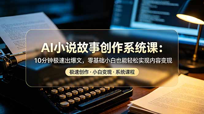 AI小说故事创作系统课：10分钟极速出爆文，零基础小白也能轻松实现内容变现云学当下-创业资源网-知予轻创网-资源整合-互联网创业课程云学当下