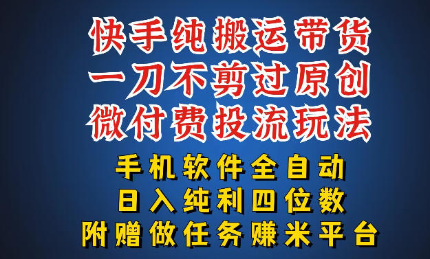最新黑科技快手搬运带货方法,手机就能操作,轻松带你日入四位数【揭秘】-云学当下