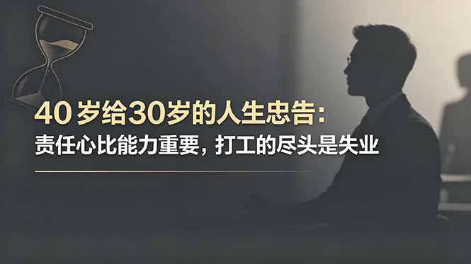付费文章：40岁给30岁的人生忠告：责任心比能力重要，打工的尽头是失业云学当下-创业资源网-知予轻创网-资源整合-互联网创业课程云学当下
