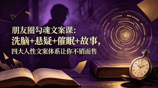 朋友圈勾魂文案课：洗脑+悬疑+催眠+故事，四大人性文案体系让你不销而售云学当下-创业资源网-知予轻创网-资源整合-互联网创业课程云学当下