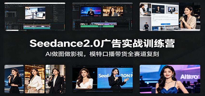 Seedance2.0广告实战训练营：AI做图做影视，模特口播带货全赛道复刻云学当下-创业资源网-知予轻创网-资源整合-互联网创业课程云学当下