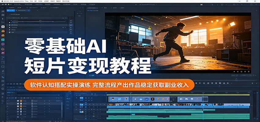 零基础AI短片变现教程：软件认知搭配实操演练，完整流程产出作品稳定获取副业收入云学当下-创业资源网-知予轻创网-资源整合-互联网创业课程云学当下