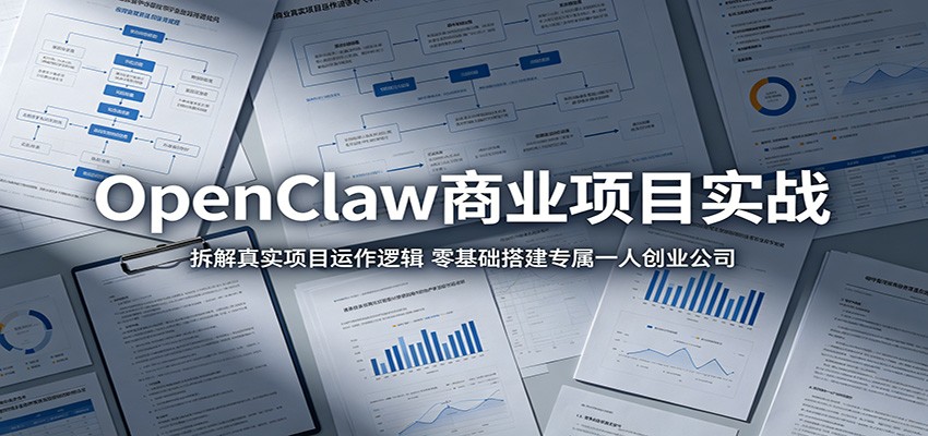 OpenClaw商业项目实战：拆解真实项目运作逻辑，零基础搭建专属一人创业公司云学当下-创业资源网-知予轻创网-资源整合-互联网创业课程云学当下