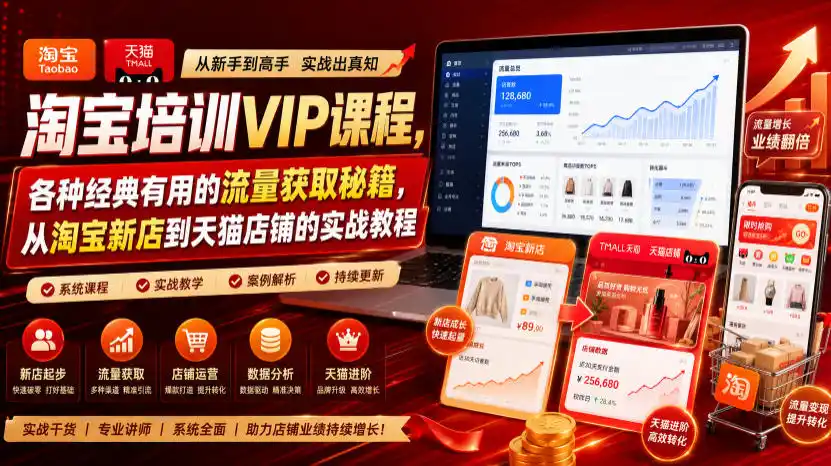 淘宝培训VIP课程,各种经典有用的流量获取秘籍,从淘宝新店到天猫店铺的实战教程(更新08月12日)云学当下-创业资源网-知予轻创网-资源整合-互联网创业课程云学当下
