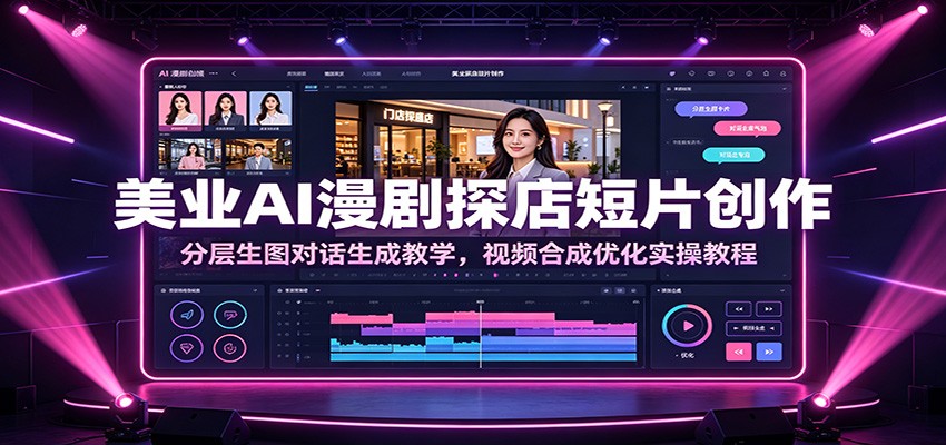 美业AI漫剧探店短片创作:分层生图对话生成教学,视频合成优化实操教程云学当下-创业资源网-知予轻创网-资源整合-互联网创业课程云学当下